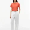 Tricou cu guler rotund din amestec de in Tricou cu guler rotund din amestec de in