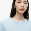 Tricou cu guler rotund din amestec de in Tricou cu guler rotund din amestec de in