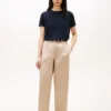 Tricou cu guler rotund din amestec de in Tricou cu guler rotund din amestec de in