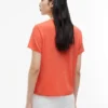 Tricou cu guler rotund din amestec de in Tricou cu guler rotund din amestec de in
