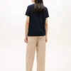 Tricou cu guler rotund din amestec de in Tricou cu guler rotund din amestec de in