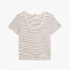 Tricou cu guler rotund din amestec de in Tricou cu guler rotund din amestec de in