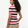Tricou cu guler rotund și dungi de rugby