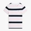 Tricou cu guler rotund și dungi de rugby