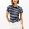 Tricou cu guler rotund și dungi Favorite