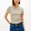 Tricou cu guler rotund și dungi Favorite