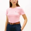 Tricou cu guler rotund și dungi Favorite