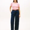 Tricou cu guler rotund și dungi Favorite