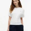 Tricou cu guler rotund și mâneci lățite Tricou cu guler rotund și mâneci lățite