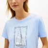 Tricou cu imprimeu cu barcă cu pânze Tricou cu imprimeu cu barcă cu pânze