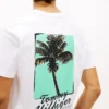 Tricou cu imprimeu cu palmier pe spate Tricou cu imprimeu cu palmier pe spate