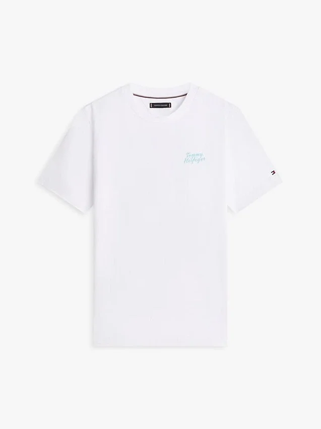 Tricou cu imprimeu cu palmier pe spate Tricou cu imprimeu cu palmier pe spate