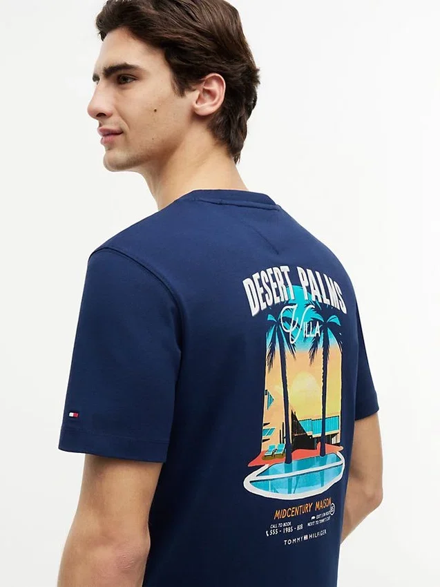 Tricou cu imprimeu Desert Palm pe spate Tricou cu imprimeu Desert Palm pe spate