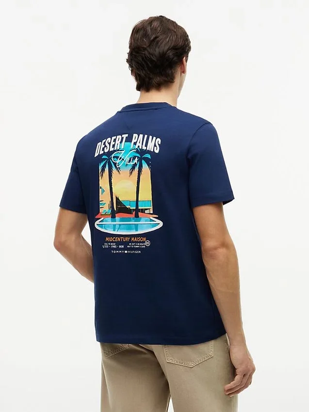 Tricou cu imprimeu Desert Palm pe spate Tricou cu imprimeu Desert Palm pe spate