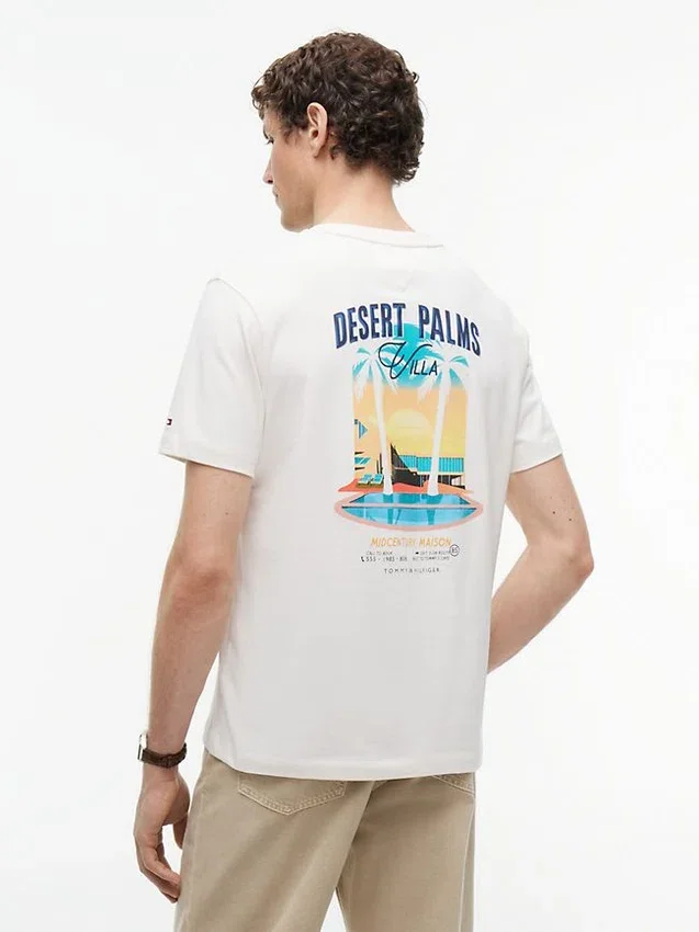 Tricou cu imprimeu Desert Palm pe spate Tricou cu imprimeu Desert Palm pe spate