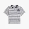 Tricou cu imprimeu floral abstract și dungi Tricou cu imprimeu floral abstract și dungi