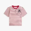Tricou cu imprimeu floral abstract și dungi Tricou cu imprimeu floral abstract și dungi