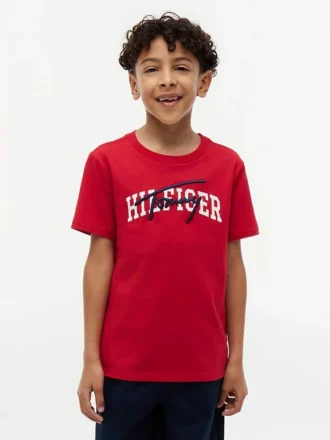 Tricou cu imprimeu Hilfiger pentru copii