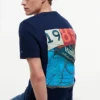 Tricou cu imprimeu nautic pe spate Tricou cu imprimeu nautic pe spate