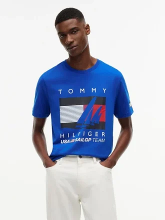 Tricou cu imprimeu Tommy x US SailGP Team