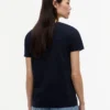 Tricou cu logo brodat cu dungi și steag Tricou cu logo brodat cu dungi și steag
