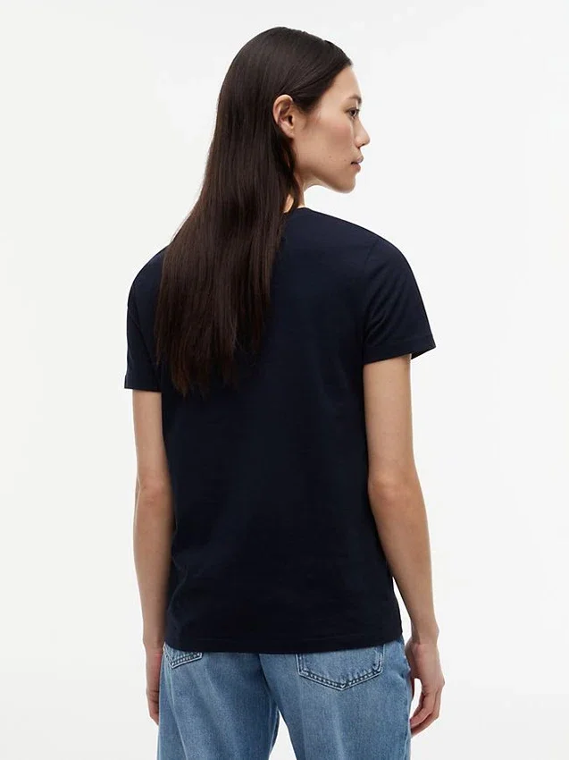 Tricou cu logo brodat cu dungi și steag Tricou cu logo brodat cu dungi și steag