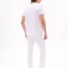 Tricou cu logo brodat cu dungi și steag Tricou cu logo brodat cu dungi și steag