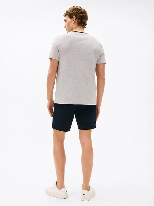 Tricou cu logo brodat cu dungi și steag Tricou cu logo brodat cu dungi și steag