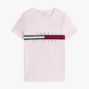 Tricou cu logo brodat cu dungi și steag Tricou cu logo brodat cu dungi și steag