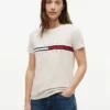 Tricou cu logo brodat cu dungi în formă de steag Tricou cu logo brodat cu dungi în formă de steag