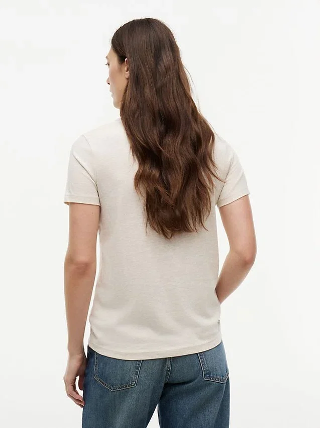 Tricou cu logo brodat cu dungi în formă de steag Tricou cu logo brodat cu dungi în formă de steag
