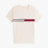 Tricou cu logo brodat cu dungi în formă de steag Tricou cu logo brodat cu dungi în formă de steag