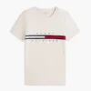 Tricou cu logo brodat cu dungi în formă de steag Tricou cu logo brodat cu dungi în formă de steag