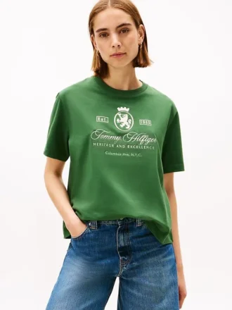 Tricou cu logo brodat Script Crest