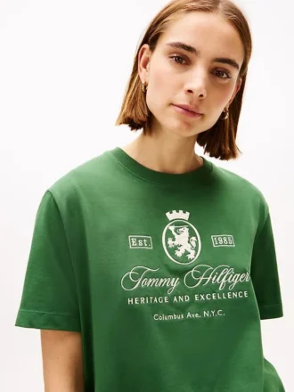 Tricou cu logo brodat Script Crest