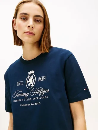 Tricou cu logo brodat Script Crest