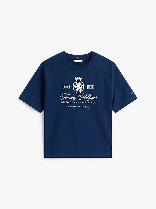 Tricou cu logo brodat Script Crest Tricou cu logo brodat Script Crest