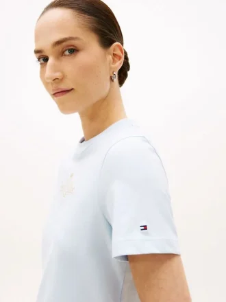 Tricou cu logo Club Crest în nuanțe aurii