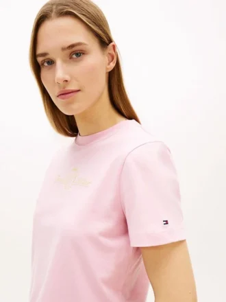 Tricou cu logo Club Crest în nuanțe aurii