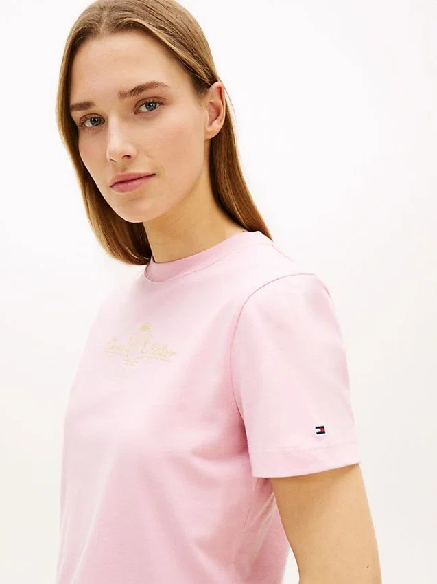 Tricou cu logo Club Crest în nuanțe aurii Tricou cu logo Club Crest în nuanțe aurii