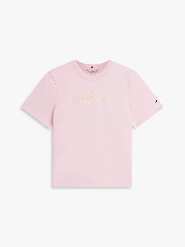 Tricou cu logo Club Crest în nuanțe aurii Tricou cu logo Club Crest în nuanțe aurii