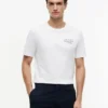 Tricou cu logo cu steag ondulat pe spate Tricou cu logo cu steag ondulat pe spate