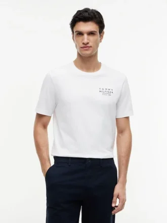Tricou cu logo cu steag ondulat pe spate