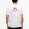 Tricou cu logo cu steag ondulat pe spate Tricou cu logo cu steag ondulat pe spate