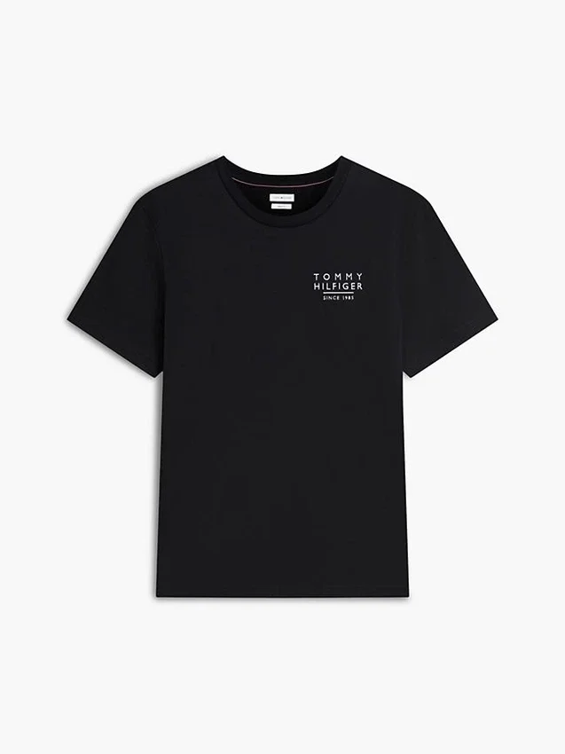 Tricou cu logo cu steag ondulat pe spate Tricou cu logo cu steag ondulat pe spate