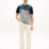 Tricou cu logo, dungi și blocuri de culoare Tricou cu logo, dungi și blocuri de culoare