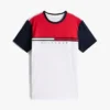 Tricou cu logo, dungi și blocuri de culoare Tricou cu logo, dungi și blocuri de culoare