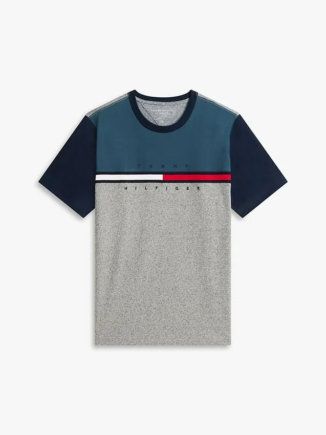 Tricou cu logo, dungi și blocuri de culoare Tricou cu logo, dungi și blocuri de culoare