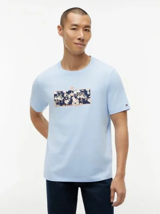 Tricou cu logo floral tropical