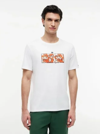 Tricou cu logo floral tropical